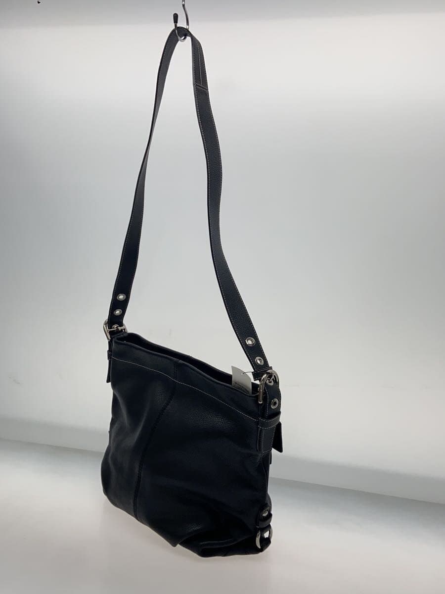 COACH Shoulder Bag Leather BLK Solid 2