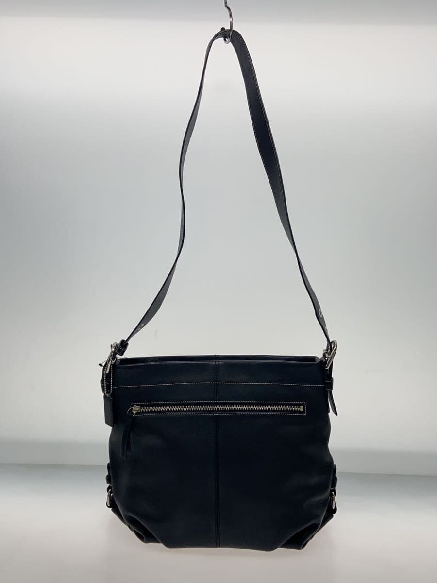 COACH Shoulder Bag Leather BLK Solid 3