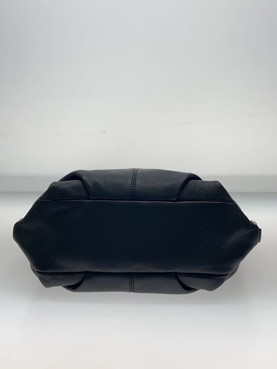 COACH Shoulder Bag Leather BLK Solid 4