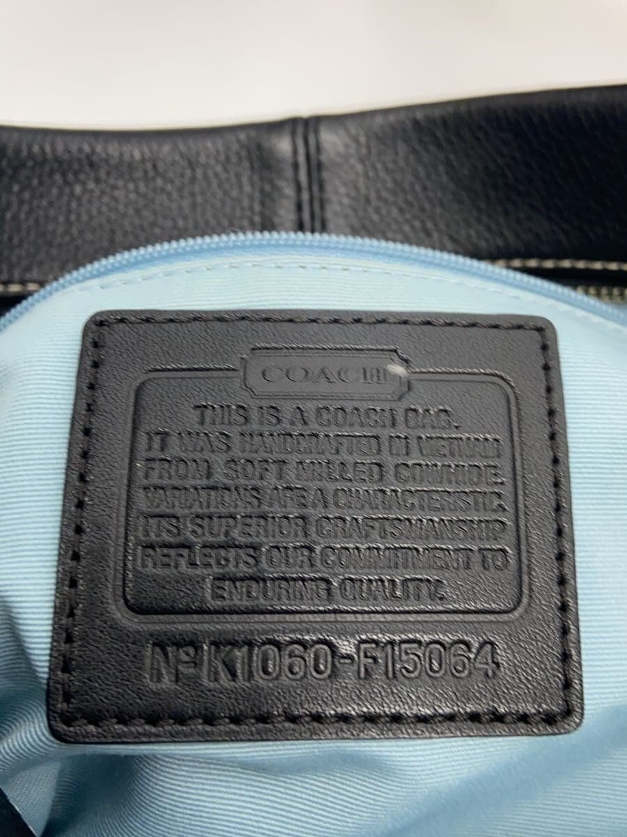 COACH Shoulder Bag Leather BLK Solid 5