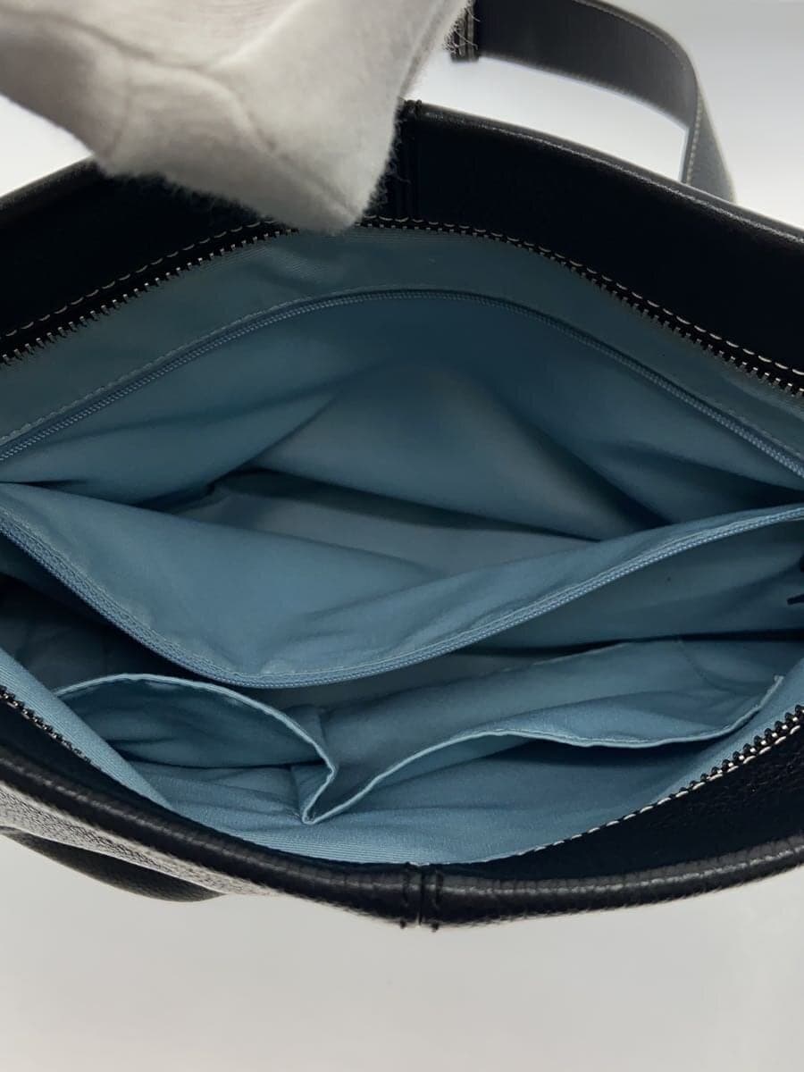 COACH Shoulder Bag Leather BLK Solid 6