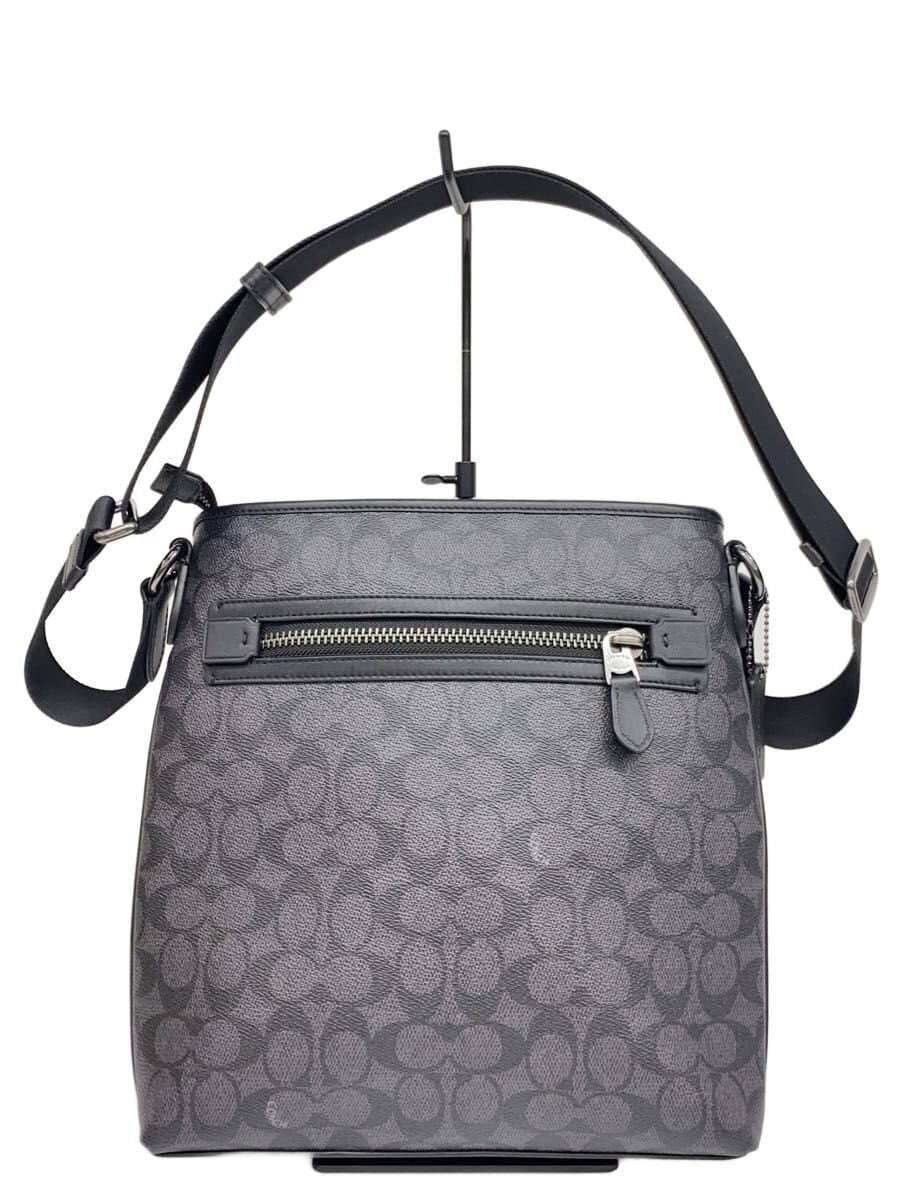 COACH Shoulder Bag Leather BLK All Over Pattern CW227