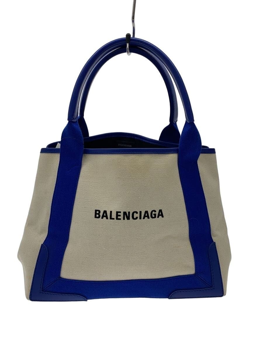 BALENCIAGA Tote Bag Canvas WHT 339933