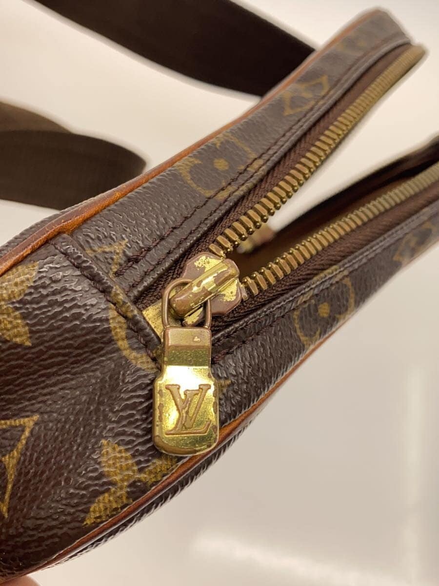 LOUIS VUITTON Pochette Ganjou _Monogram Canvas PVC BRW All Over Pattern 7