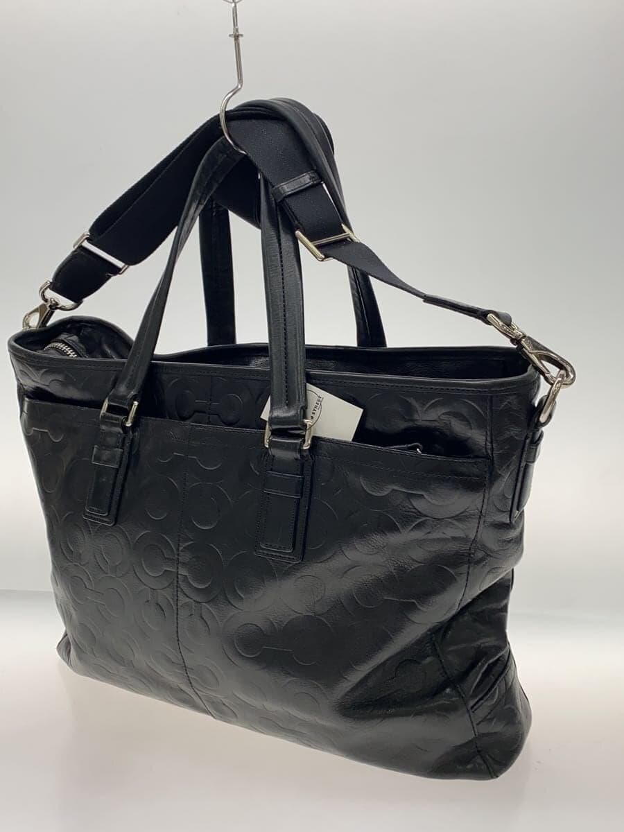 COACH Shoulder Bag Leather BLK All Over Pattern M1193-70253 2-Way 2