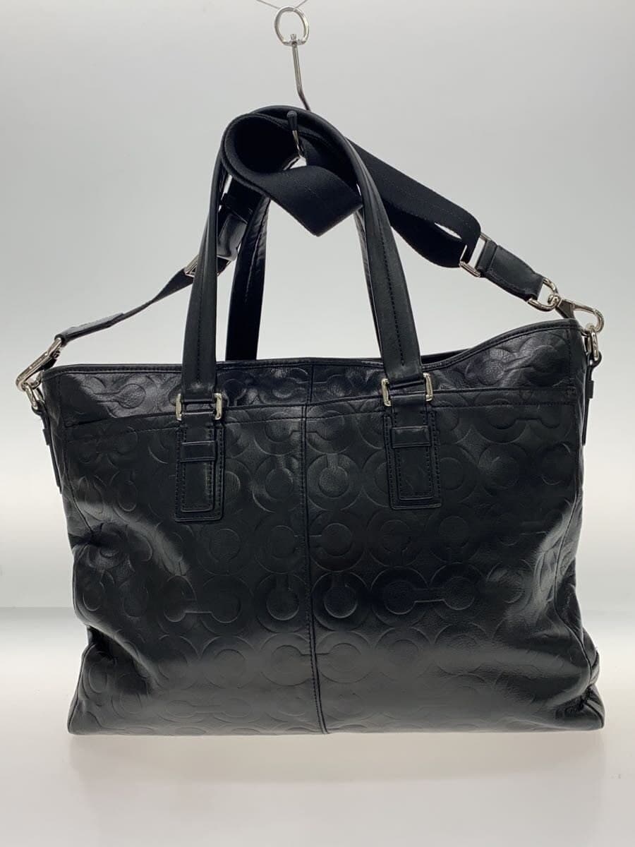 COACH Shoulder Bag Leather BLK All Over Pattern M1193-70253 2-Way 3