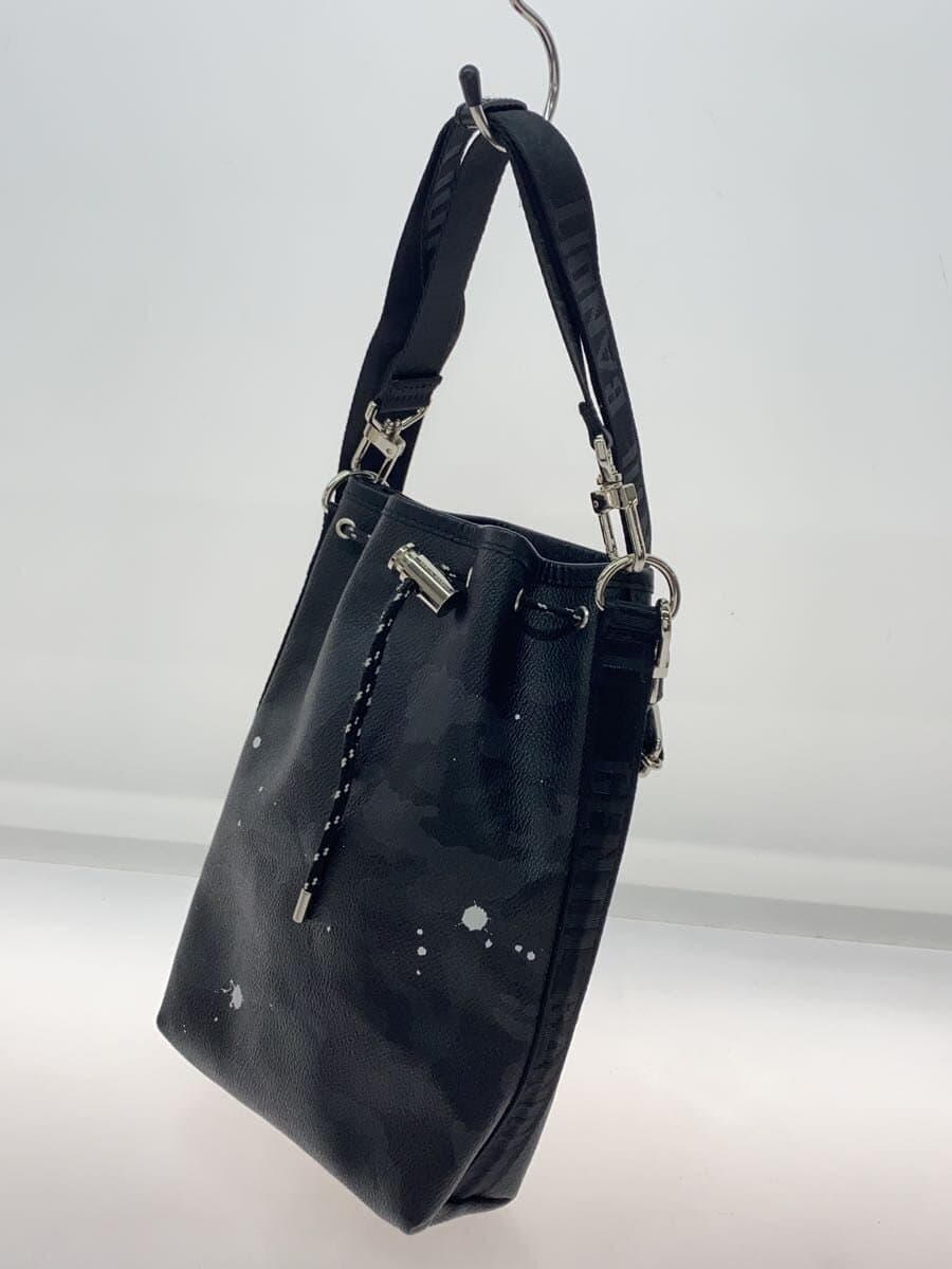 Gentil Bandit drawstring bag shoulder bag leather BLK 2WAY 2