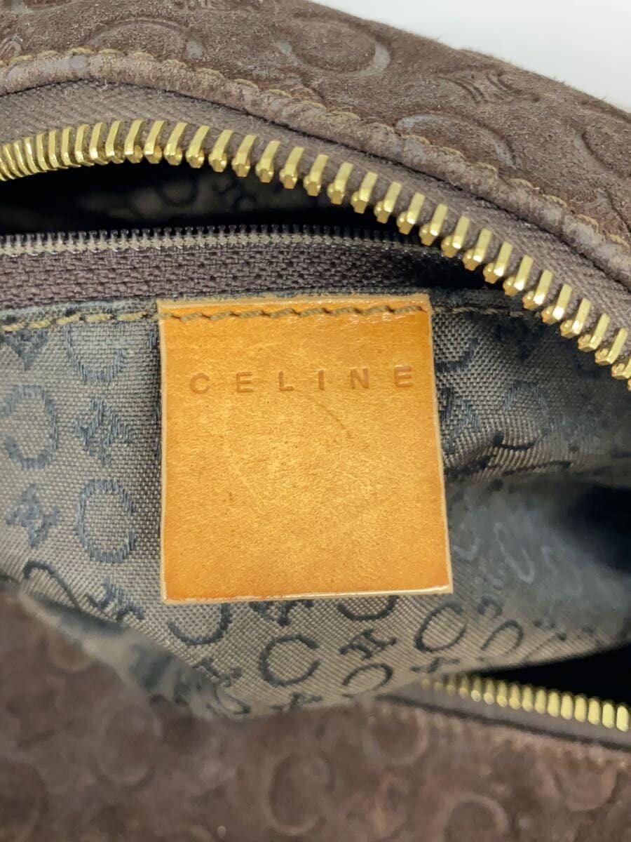 CELINE Handbag Suede BRW All Over Pattern 5