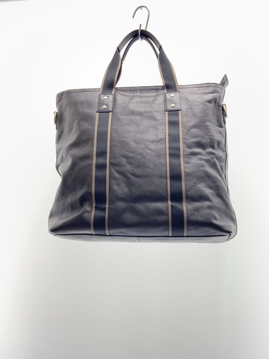 COACH Heritage Web Leather Utility Tote Black F70560 Corner Scuff Signs of Use 2