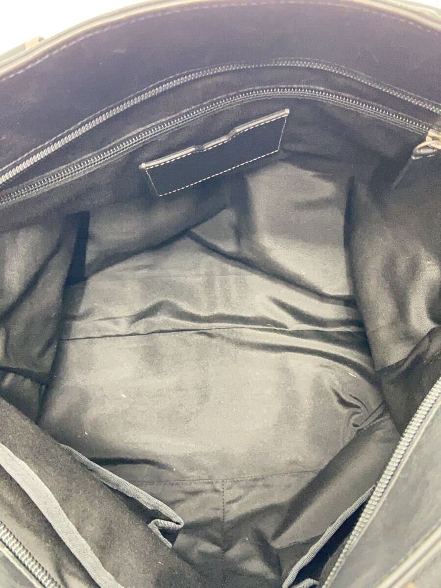 COACH Heritage Web Leather Utility Tote Black F70560 Corner Scuff Signs of Use 5