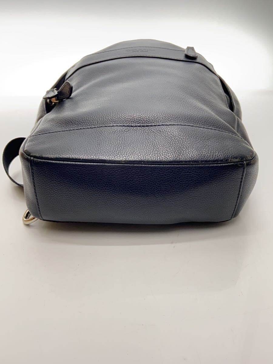 COACH Charles Leather One Shoulder Bag Navy F54770 Corner Scuff With Wear 4