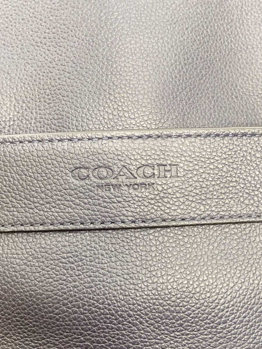 COACH Charles Leather One Shoulder Bag Navy F54770 Corner Scuff With Wear 5