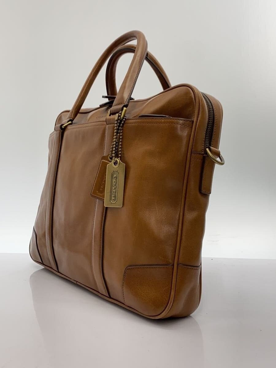 COACH Bleecker Slim Briefcase 2-Way Brown 70901 Corner Scuff With Wear 2