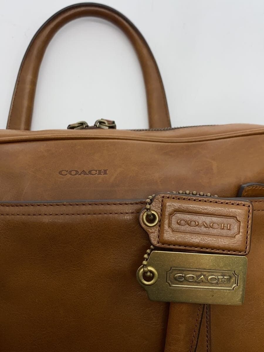 COACH Bleecker Slim Briefcase 2-Way Brown 70901 Corner Scuff With Wear 5