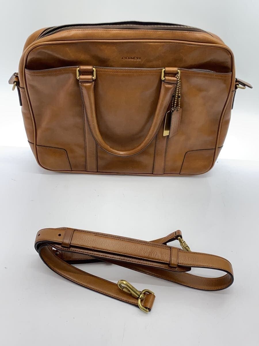 COACH Bleecker Slim Briefcase 2-Way Brown 70901 Corner Scuff With Wear 8