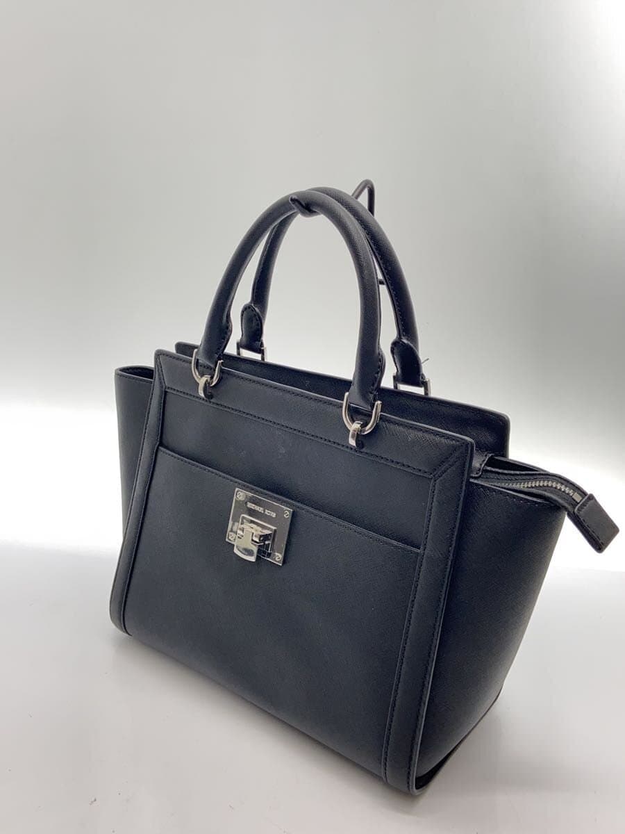 MICHAEL KORS Tina Satchel Handbag 2-Way Black 35H7ST4M3L 2