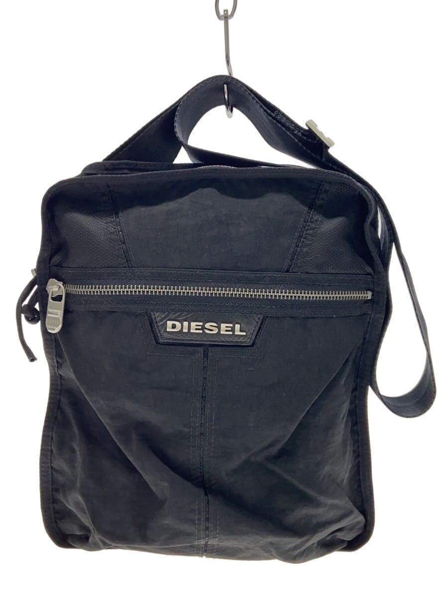 DIESEL Metal Logo Nylon Shoulder Bag Black Used condition