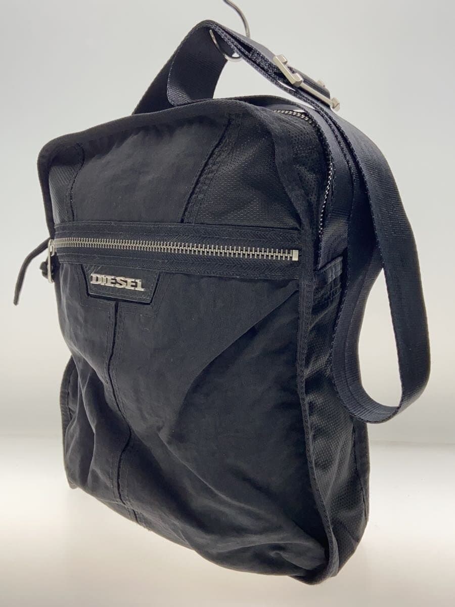 DIESEL Metal Logo Nylon Shoulder Bag Black Used condition 2