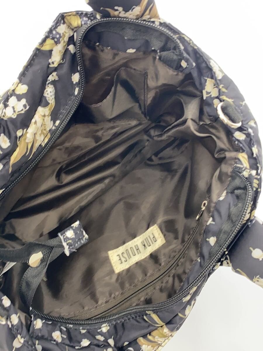 PINK HOUSE Tote Bag Polyester BLK Floral Pattern A2181PE122 6