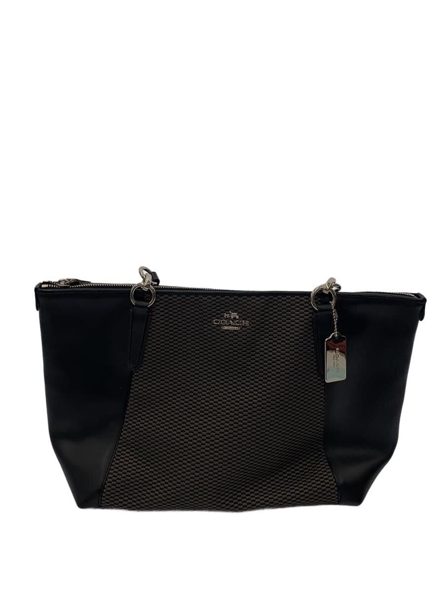 COACH Tote Bag Leather Black F57246