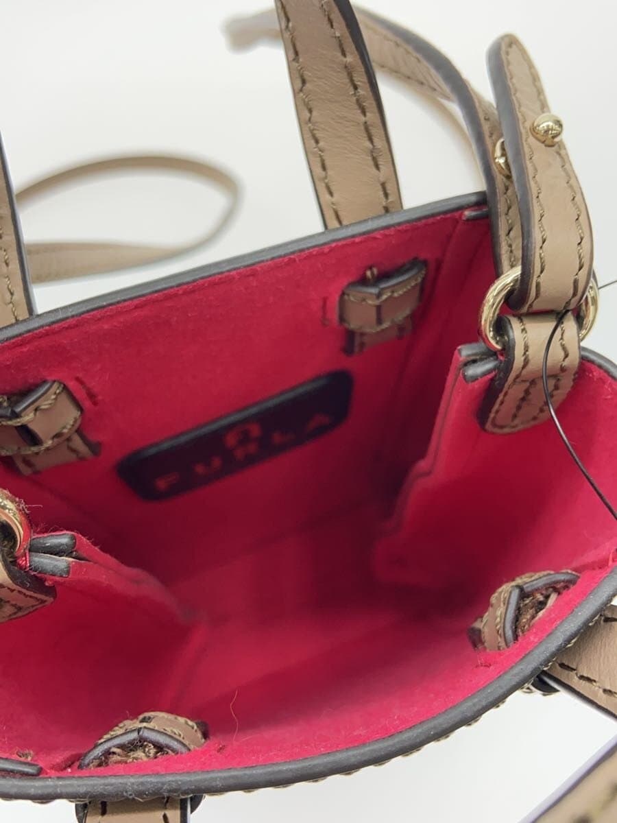 FURLA Shoulder Bag Faux Leather BEG we00289 6