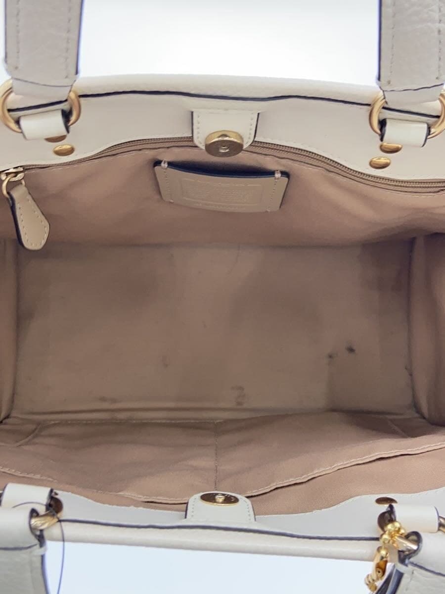 COACH Bag Leather WHT CO976 6