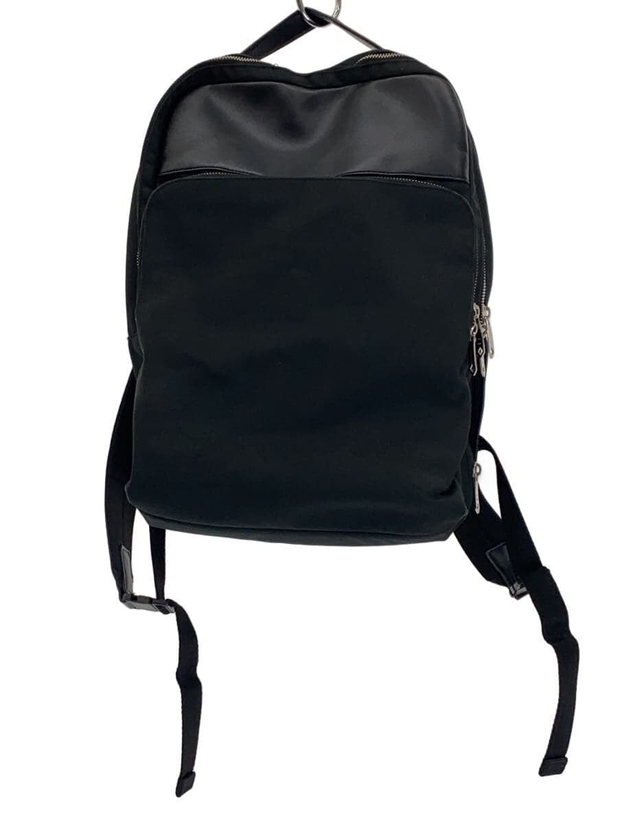 Paul Smith Business Backpack Nylon BLK Solid Leather Switch