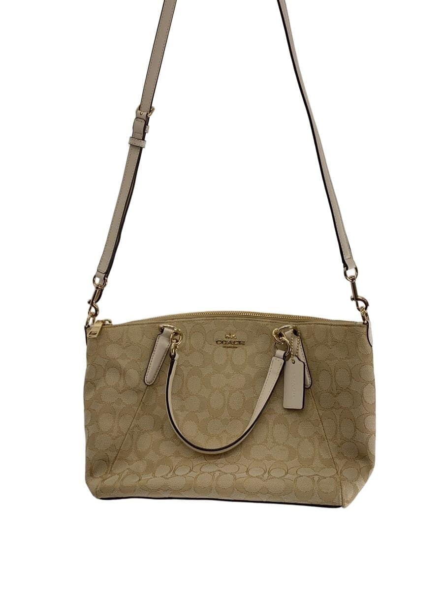 COACH Handbag_Signature Canvas BEG All-over pattern F58283