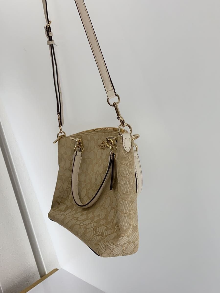 COACH Handbag_Signature Canvas BEG All-over pattern F58283 2