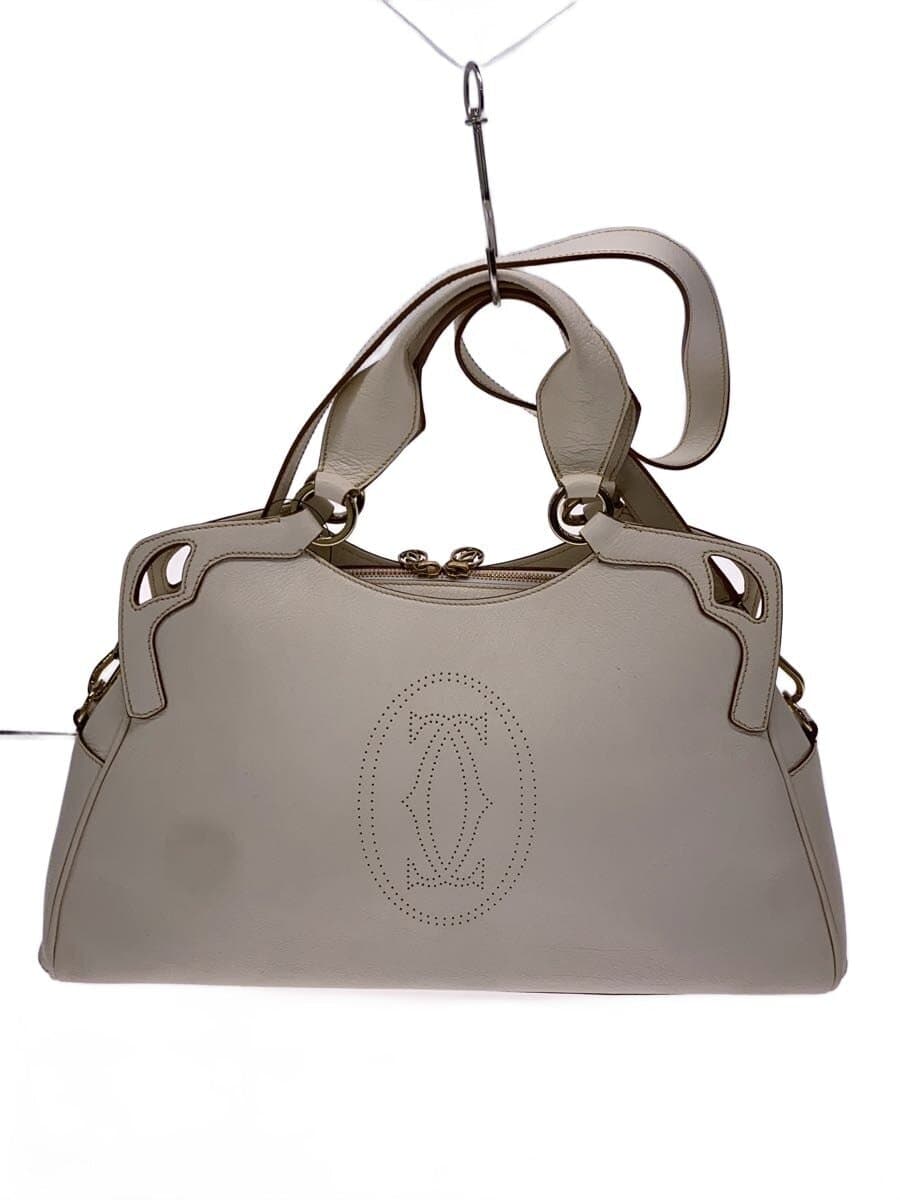 Cartier handbag leather WHT plain