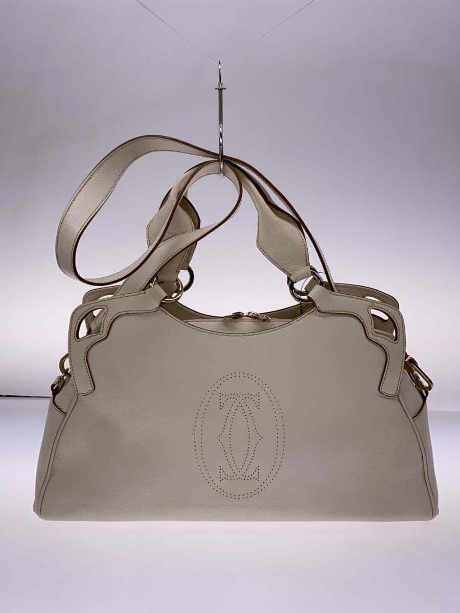 Cartier handbag leather WHT plain 3