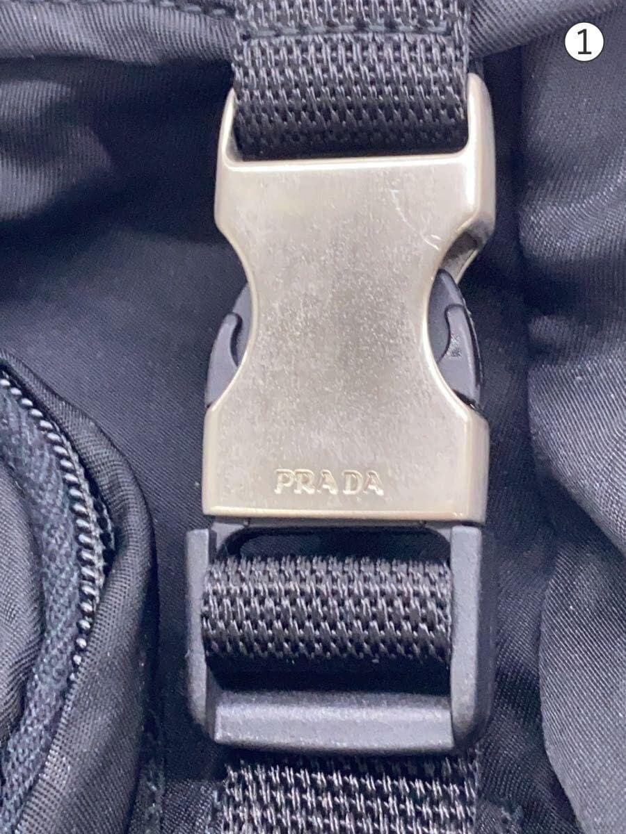 PRADA backpack nylon black V140 slight dirt metal tarnish 7