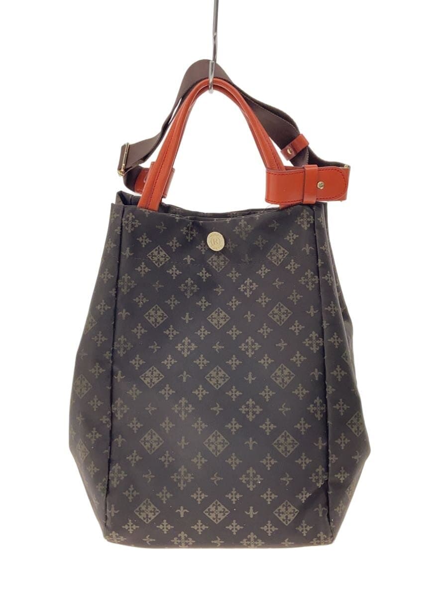 russet Handbag Polyester BRW All Over Pattern