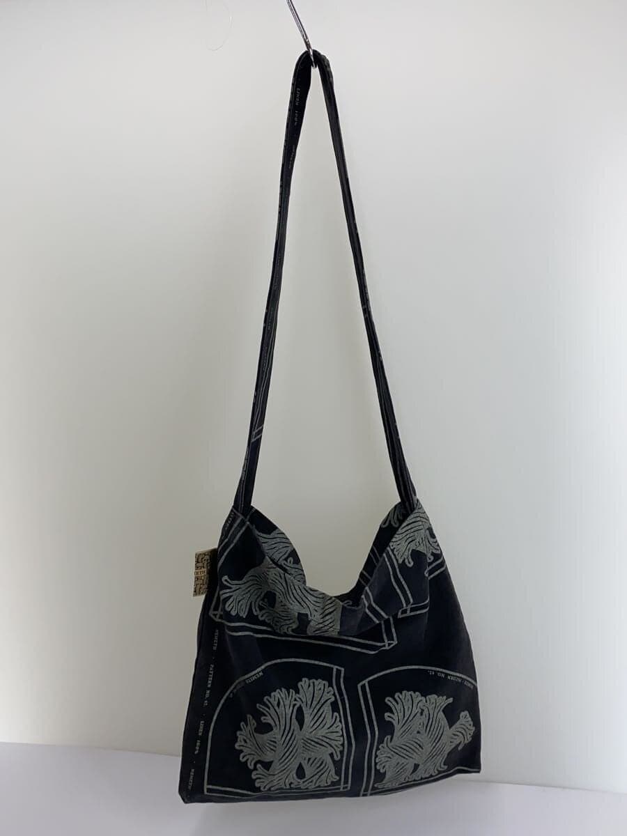 Christopher Nemeth Shoulder Bag Linen BLK All Over Pattern 3