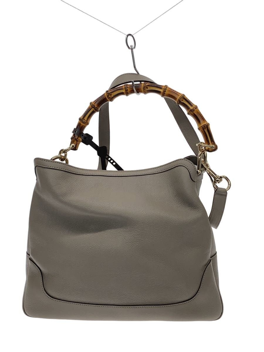 GUCCI Shoulder Bag Leather Gray 282315