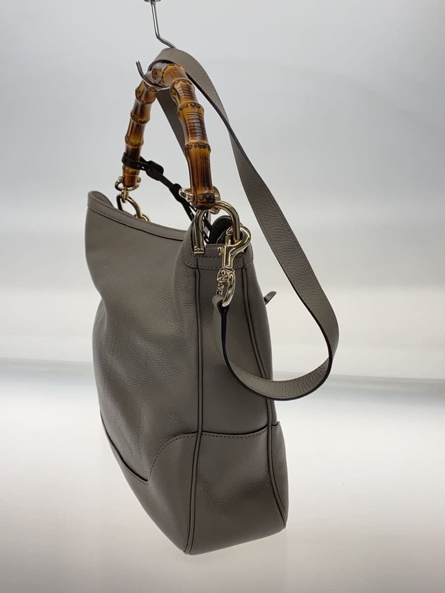 GUCCI Shoulder Bag Leather Gray 282315 2