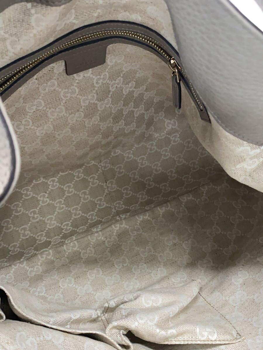 GUCCI Shoulder Bag Leather Gray 282315 6