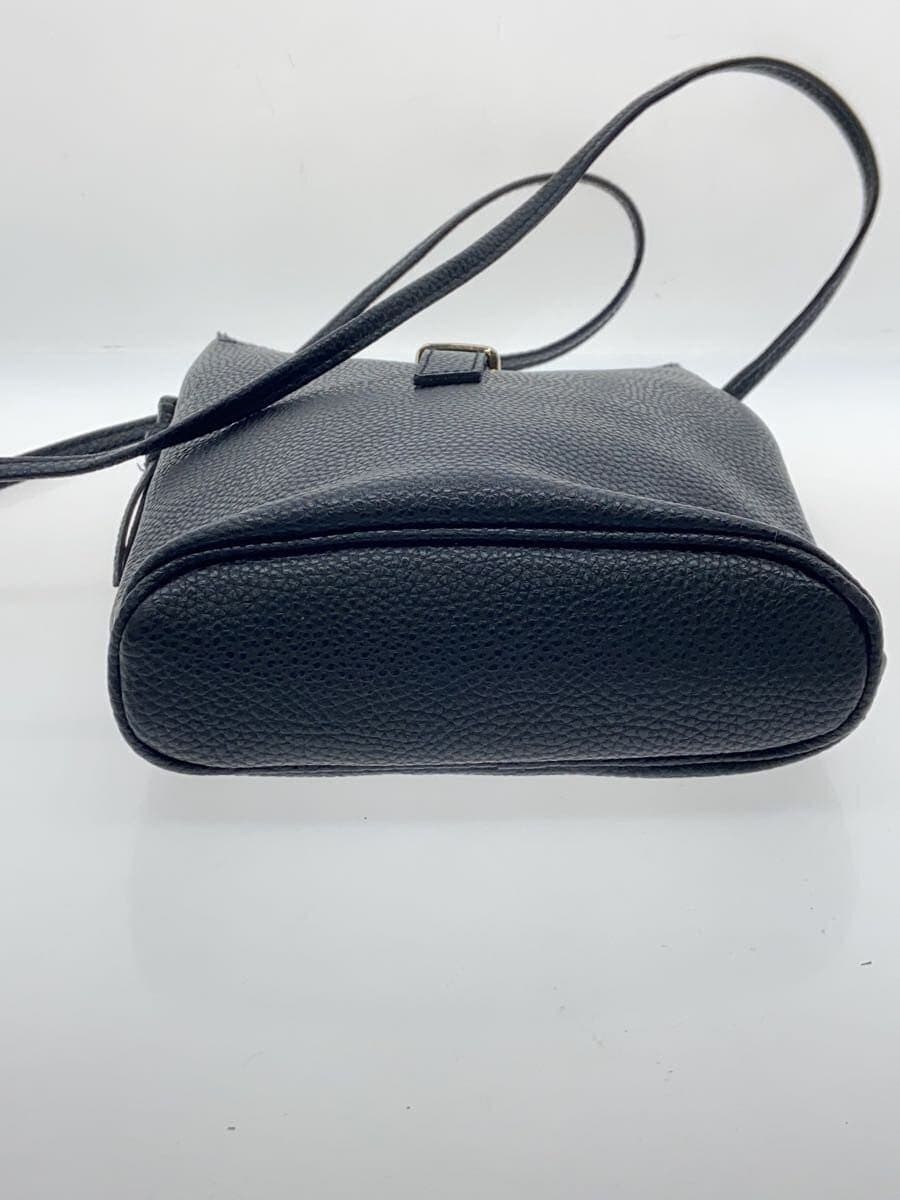 HIROKO KOSHINO Shoulder Bag Leather BLK Solid 4
