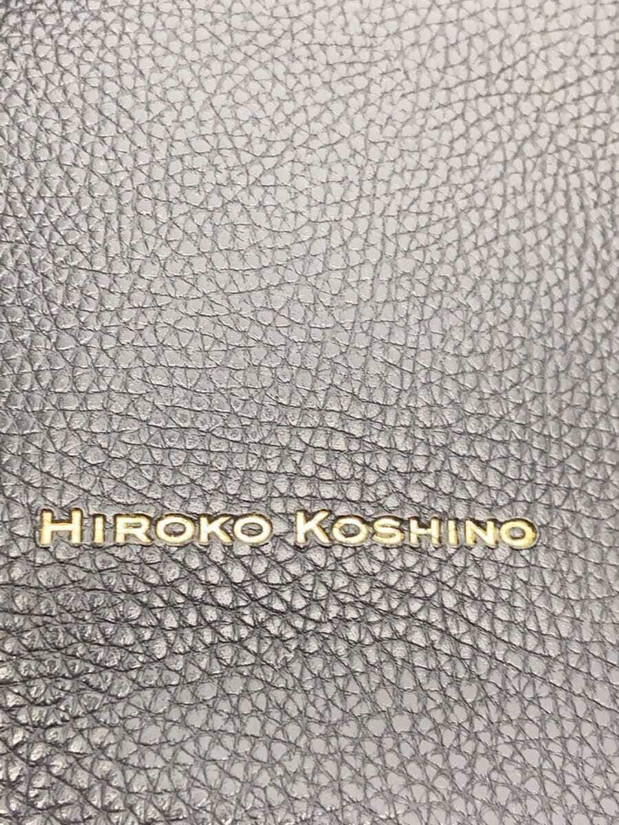 HIROKO KOSHINO Shoulder Bag Leather BLK Solid 5