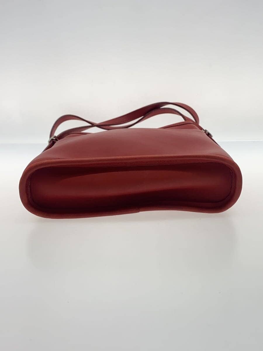 COACH Shoulder Bag Leather RED Solid 4