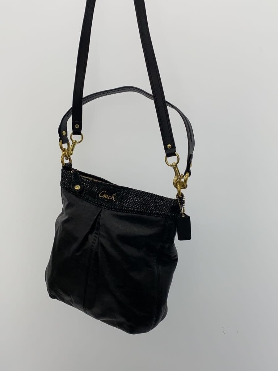 COACH Shoulder Bag Leather BLK 2