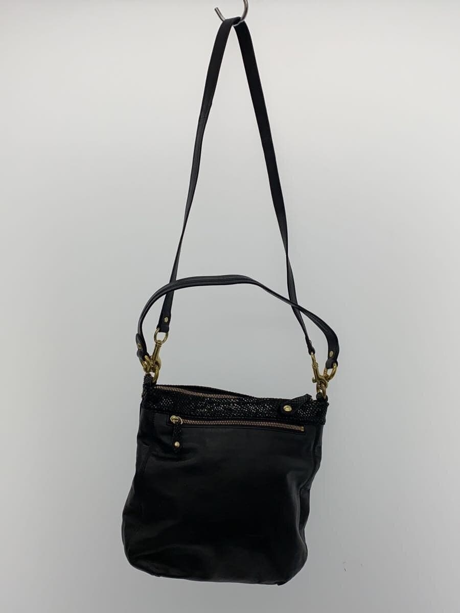 COACH Shoulder Bag Leather BLK 3