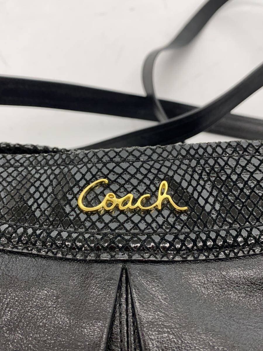 COACH Shoulder Bag Leather BLK 5