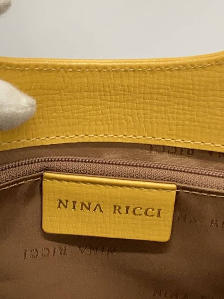 NINA RICCI Handbag Leather YLW Solid 5