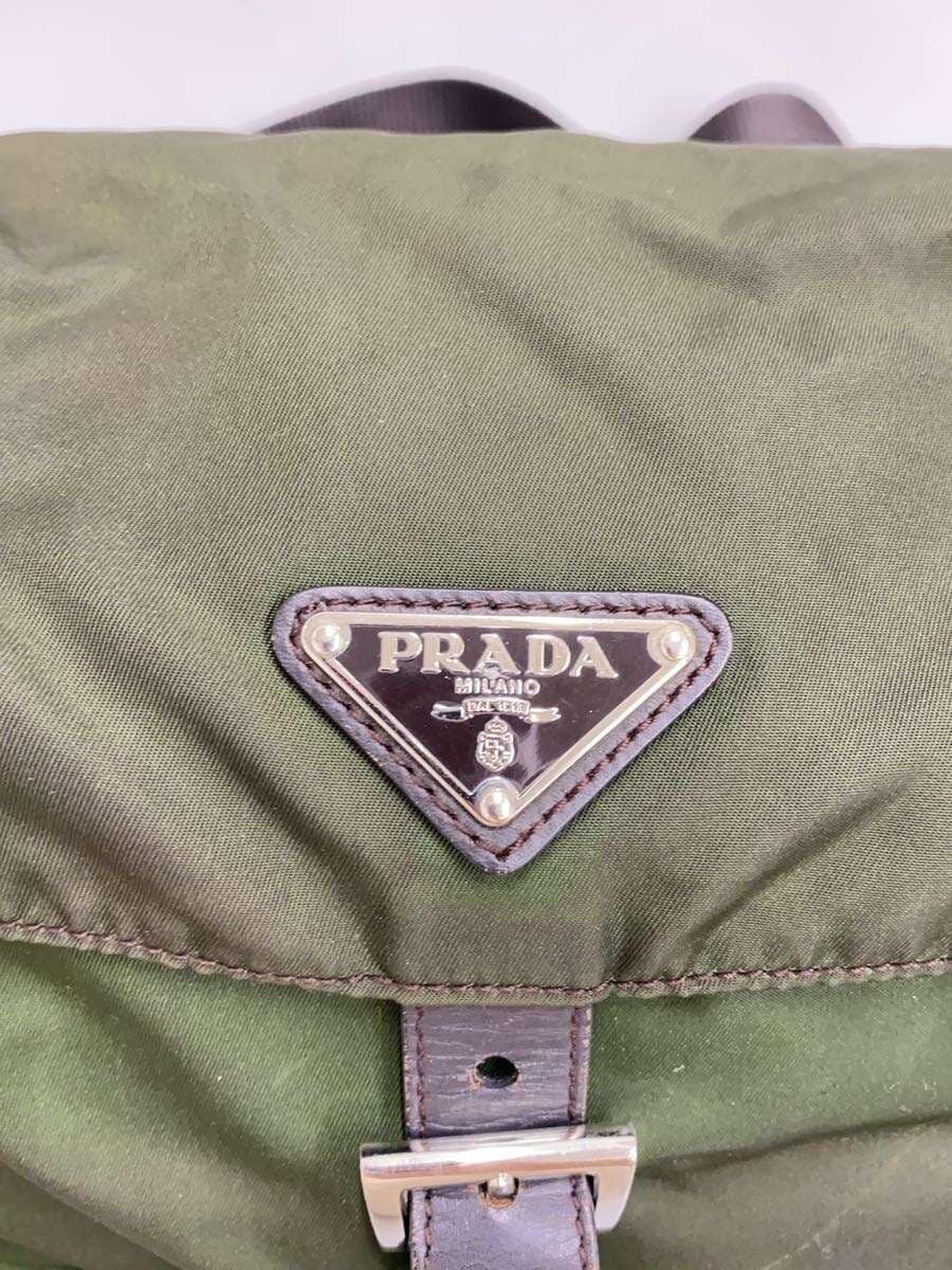 PRADA Shoulder Bag Nylon KHK Solid 86VKY7W 5