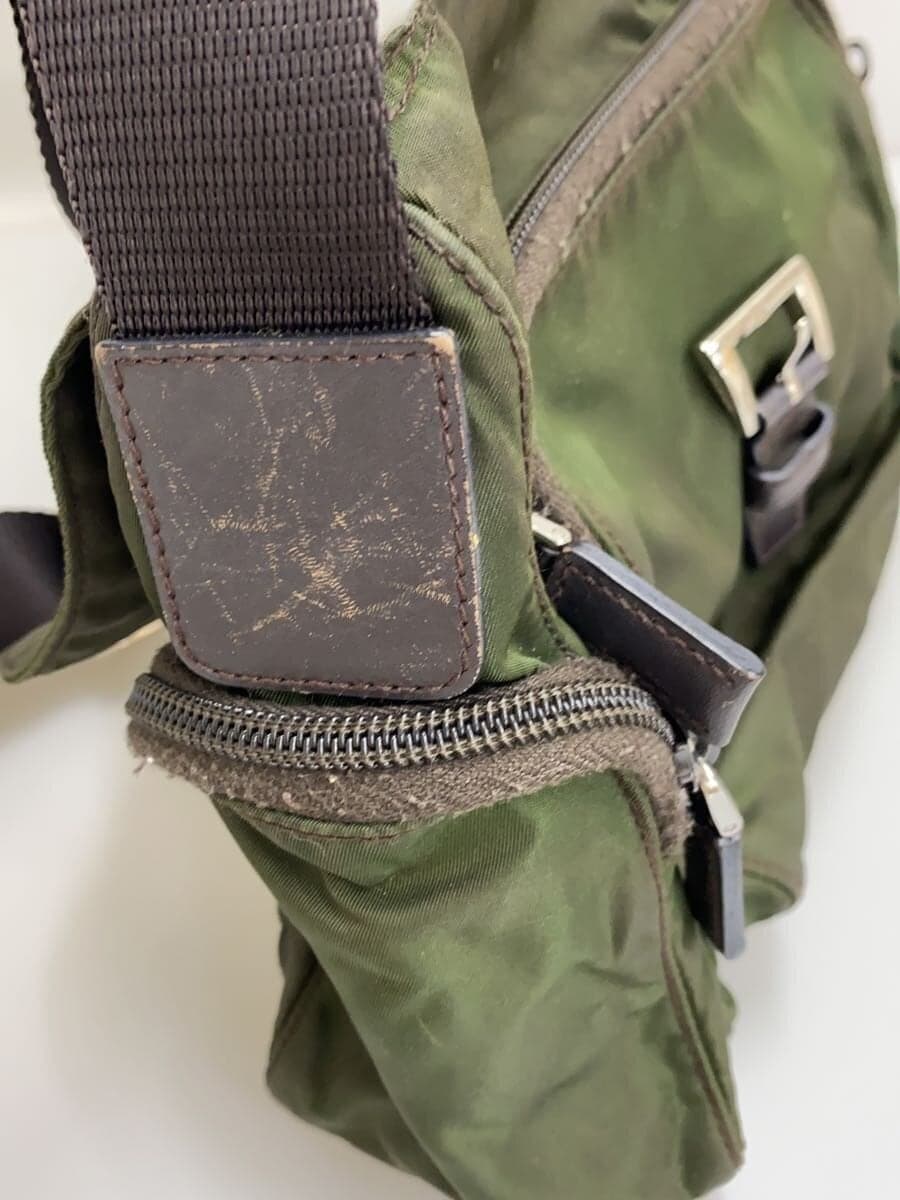 PRADA Shoulder Bag Nylon KHK Solid 86VKY7W 8