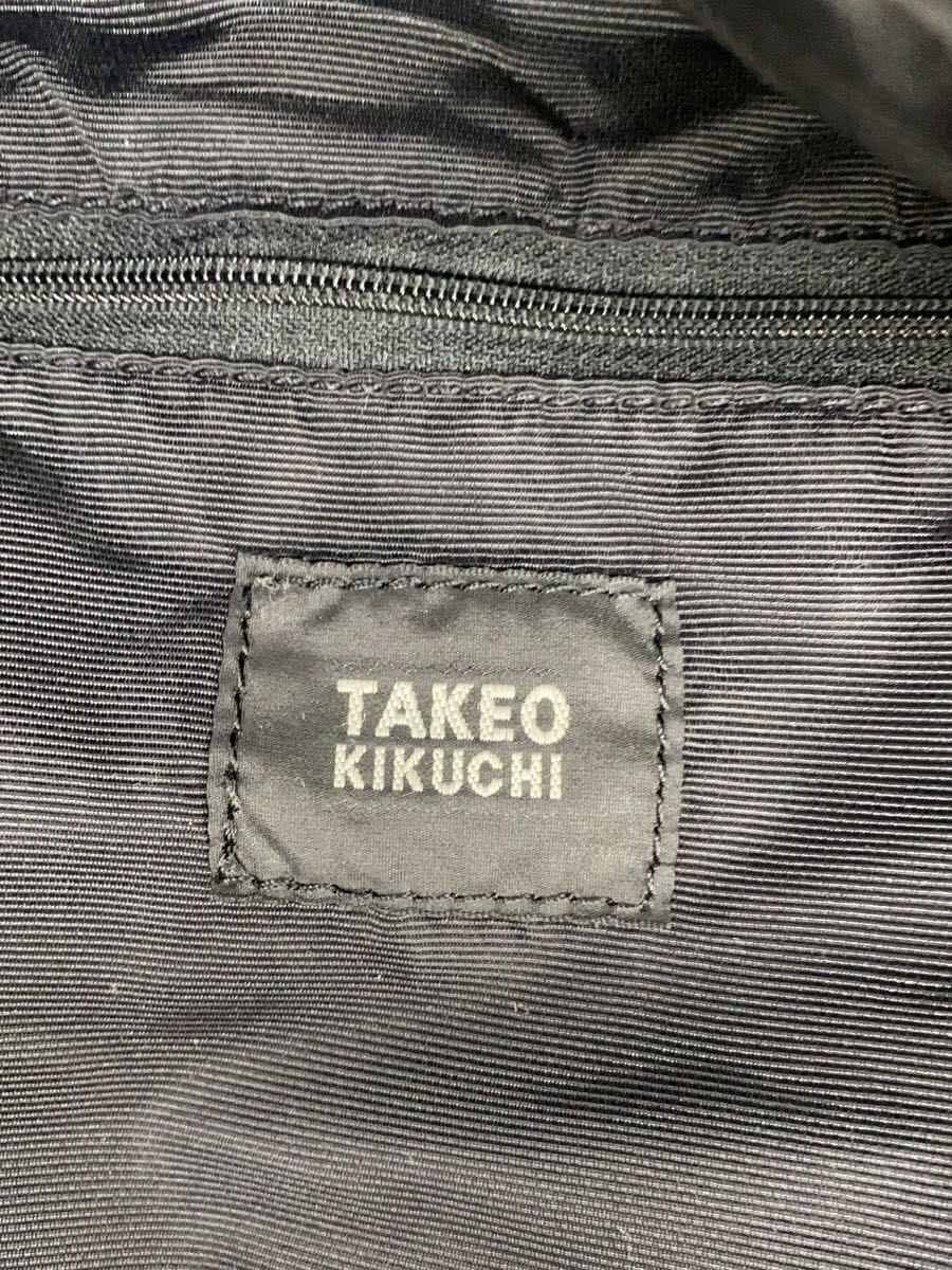 TAKEO KIKUCHI Boston Bag 2-Way Leather BLK Solid 5