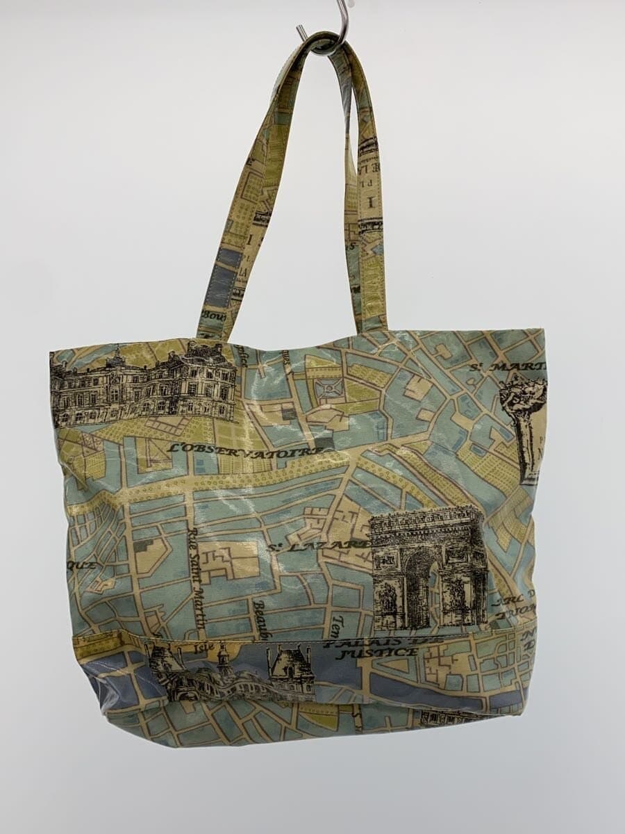 Think Bee!Tote Bag Patent Leather GRN All Over Pattern 3
