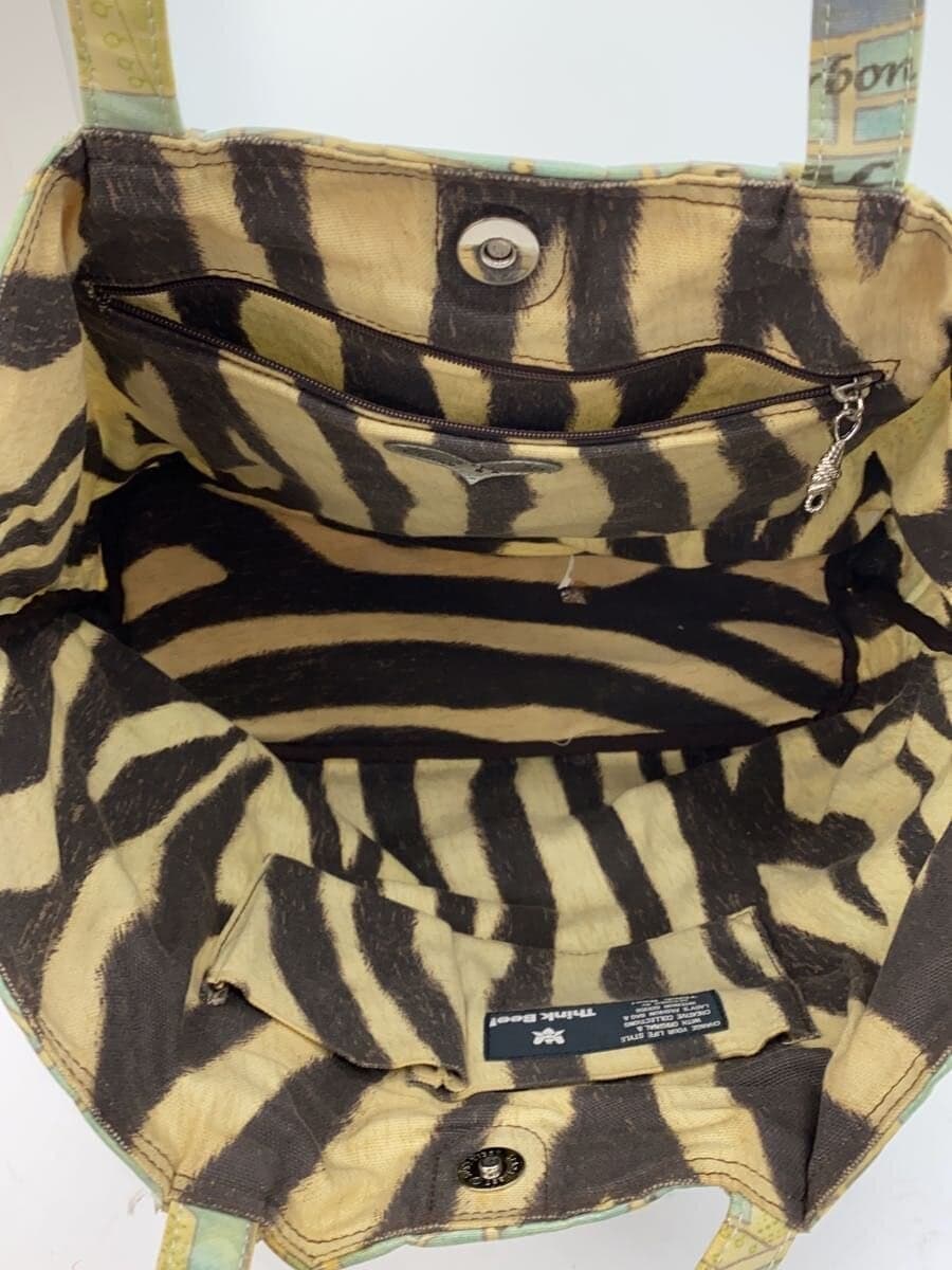 Think Bee!Tote Bag Patent Leather GRN All Over Pattern 6