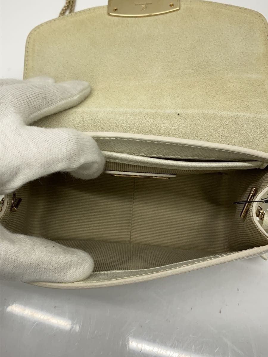 FURLA Shoulder Bag Leather WHT Solid 6